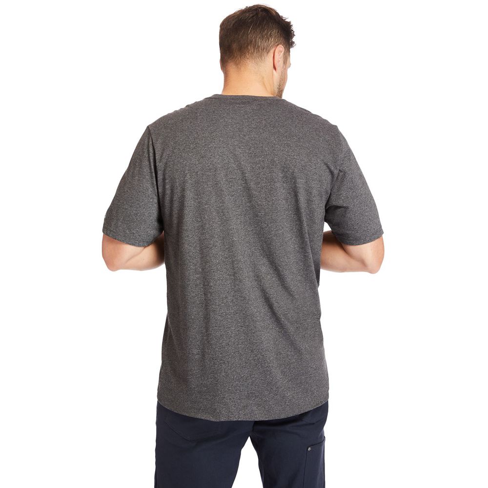 Timberland Mens T-Shirts PRO® Big & Tall Base Plate Short-Sleeve - Dark Grey - India IJ0378194